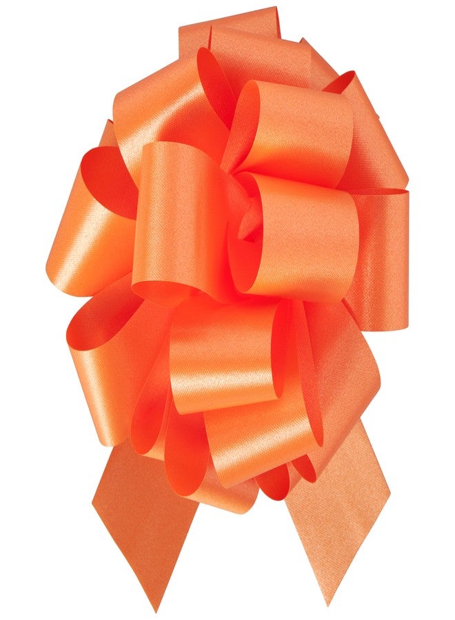 Berwick Offray 1.45'' Wide Ribbon Pull Bow, 5.5'' Diameter with 20 Loops, Orange - Image 1
